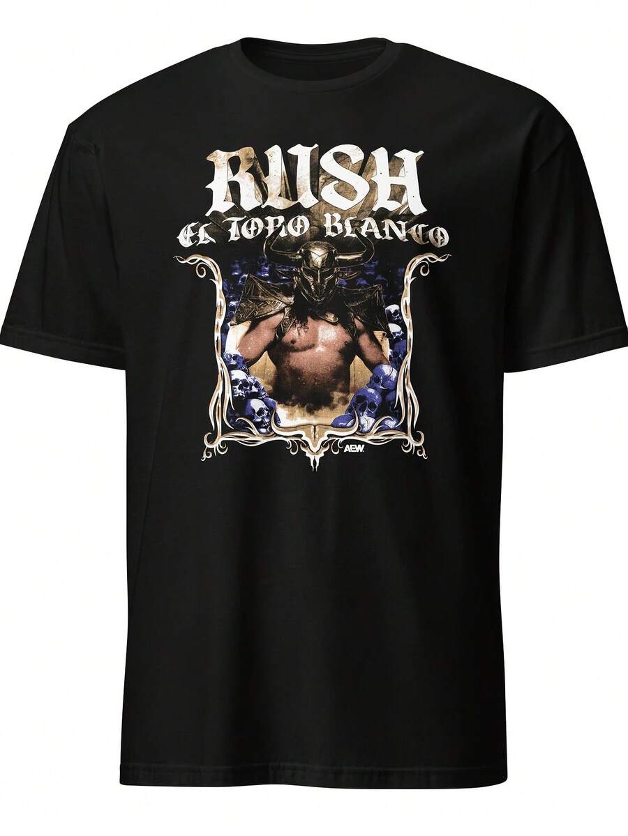 T-Shirt RUSH El Toro Blanco AEW Lavable En Machine Adapté à Toutes Les Saisons Cadeaux Personnalisés - 黑色 - 查看 1
