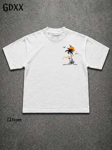 Plus-Size Men's California Summer Adventure T Shirt, Casual Streetwear Summer Daily Wear For Men,Outdoor Hiking Camping Casual Tee-Vintage Street Style Unisexoose Cotton Short Sleeve Crew Ne - 白色 - 查看 3