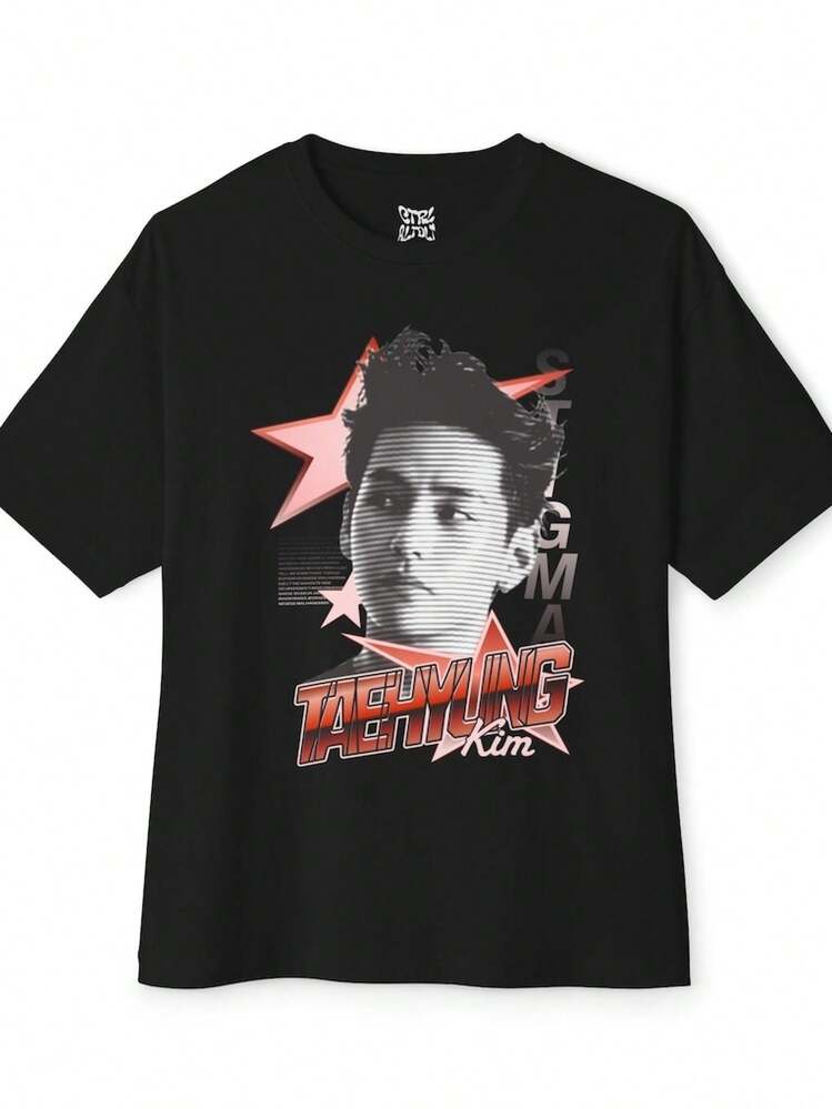 Camiseta gráfica para mujer Stigma |   Camiseta gráfica de Taehyung, ropa de trabajo para mujer para uso diario, blusas de mujer, camisetas de hombre, blusas de hombre, blusas para adolescentes, camisetas para adolescentes - Negro - Añade 1