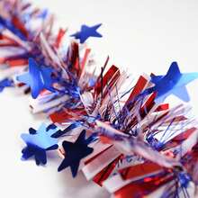 USA Independence Day Red White Blue Party Garland July 4th Decoration Tinsel American National Day Decoration Star Garland 2M/Pc - Red, White and Blue Theme - View 18