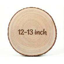 1/2/10pcs Natural Paulownia Wood Slices, Large Round Wood Slabs With Bark, Rustic Wedding Centerpieces, Cake Stand, Table Chargers, Unfinished Wood Circles For DIY Crafts & Christmas Decor - A - 查看 13