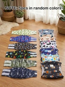 5入/包 可水洗公狗腹部腰帶（多款花色）- 可水洗公狗腹部腰帶、公狗尿布，適用於公狗失禁與幼犬訓練 - 彩色 - 查看 12