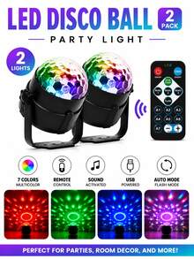 Lampu Bola Kristal LED Ajaib RGB - 7 Mode Lampu Laser Panggung dengan Kontrol Jarak Jauh, Sempurna untuk Pesta Dansa di Rumah, KTV, Pernikahan, Dekorasi Ruangan, dll.! - Hitam - View 14