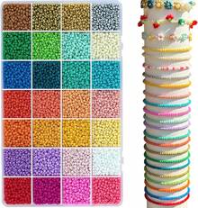 Euuztu LLchunyun 3mm Glass Seed Beads Bracelet,11200Pcs Small Beads Jewelry Making 28 Colors Friendship Bracelet Making Kit Adults Crafts - 6毫米亮光 - 查看 9