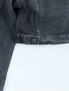 Ticali Chamarra Denim Corta de Ajuste Relajado, Estilo Casual - Gris H4NZY07 - Ver 7