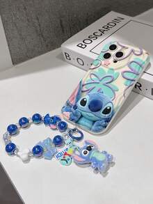 Disney Has Authorized, Phone Case - Chain Set, The Stitch Lilo & Stitch 3D Phone Case Plus A Silicone 3D Stitch Bracelet With Metallic Ring Removable Bracelet, Stitch And Angel Pattern, Compatible With Iphone17/16/15/14/13/12/11/XS/XR/X Plus Pro Max, A Stylish Cartoon Phone Case, The Perfect Gift Choice, Phone Protection, Durable Phone Cover, Great Gift For Friends And Family. - trắng - Xem 5