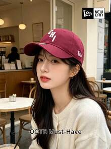 New ERA 酒紅色 CHI 棒球帽，UPF50+ 防紫外線可調節遮陽帽，適合戶外與日常通勤 - 紅色 - 查看 3