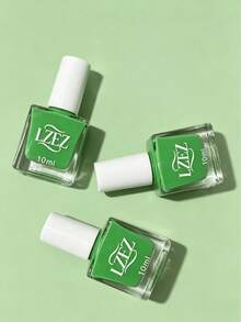 1 Bottle 2026 New 10ml Water-Based Nail Polish, Quick Dry, Long-Lasting, Peel-Off, Suitable For Students, Alcohol-Free - Green - View 4