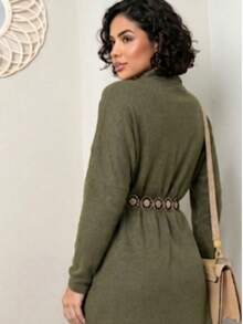 Long-Sleeved Dress By Lanzinha - Verde Oscuro - Ver 2