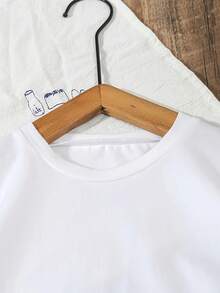 Sommar Toppar Dam  2026Lemon Pattern Print Versatile Girl Short-Sleeved T-Shirt  Addio Al Nubilato - White - View 3