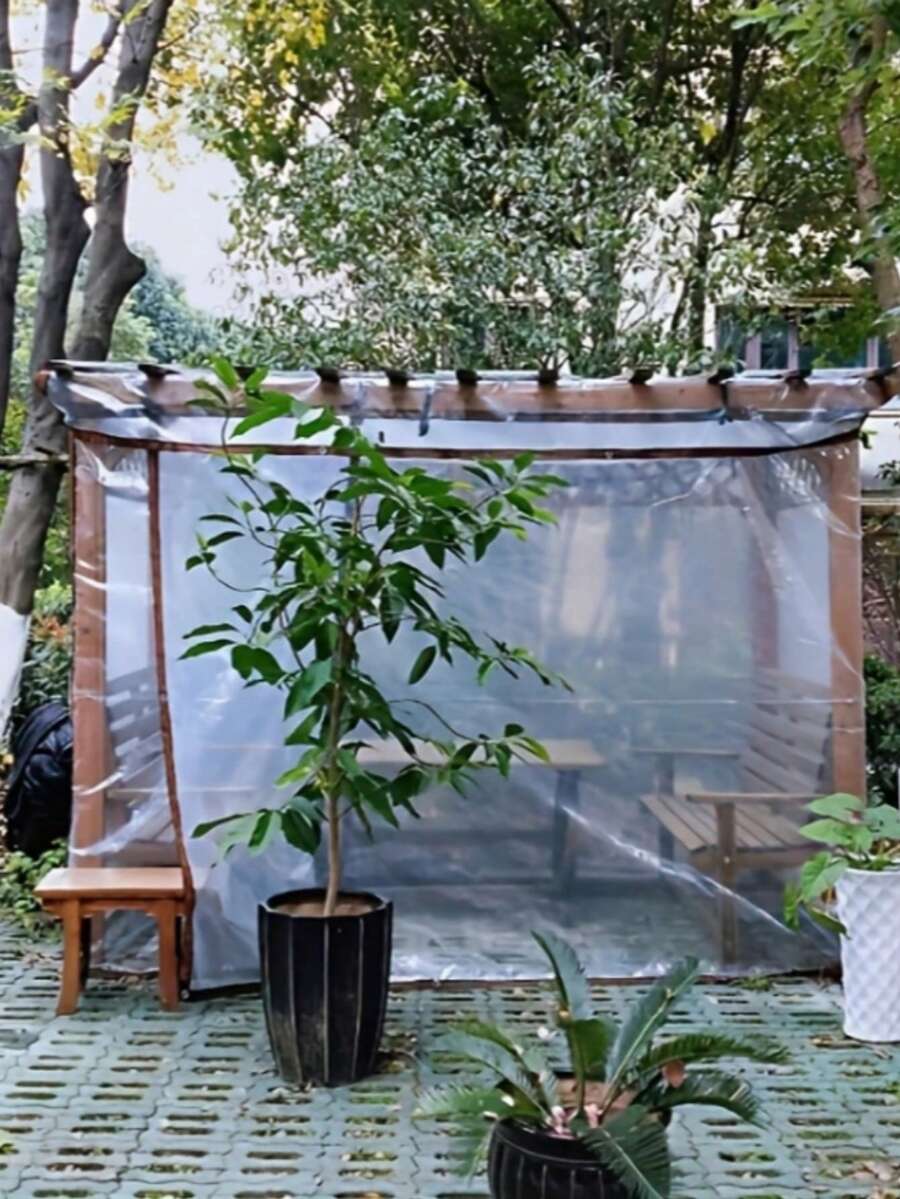1片透明防水防雨加厚塑料薄膜 戶外防風塑料片 透明隔熱布 適用於陽台及其他戶外環境 - 彩色 - 查看 1