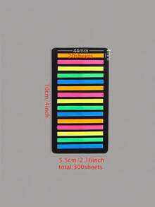6pcs Ultra-Thin Fluorescent Transparent Index Stickers, Reading Highlighter Memo Sticky Notes, 1800 Sheets - one-size - View 6