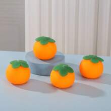 2pcs Peach + Persimmon Squeeze Toys, Stress Relief Squishy Toys, Soft Slow Rebound Fruit Squeeze Toys Set, Ideal Gift For Holidays, Parties, Birthdays - Multicolor - View 4