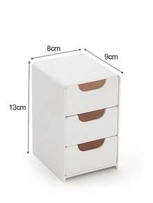 Full Rhinestone 3-Tier Small Drawer Desktop Storage Box Organizer For Jewelry And Cosmetics - Multicolor - View 12