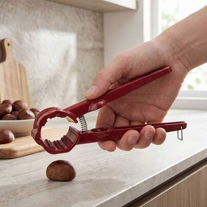 Heavy Duty Nutcracker Tool - Multifunctional Walnut And Pecan Opener With Non-Slip Handle, Durable Aluminum Shell Breaking Plier For Nuts, Chestnuts, And Melon Seeds - Handheld Walnut Cracker