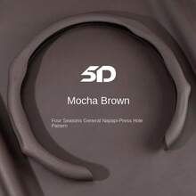 2026 New High-End Napa Leather Car Steering Wheel Cover Fur Non-Slip Durable Sweat Card Cover Simple Leather Steering Wheel Cover Universal Steering Wheel Cover Breathable Design Outdoorfun - [Volcano Red] Napa Leather - View 3