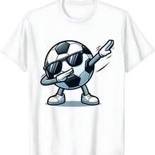 Camiseta de fútbol Dabbing Funny Boys Men Women Sports Player T-Shirt - Blanco - Ver 1
