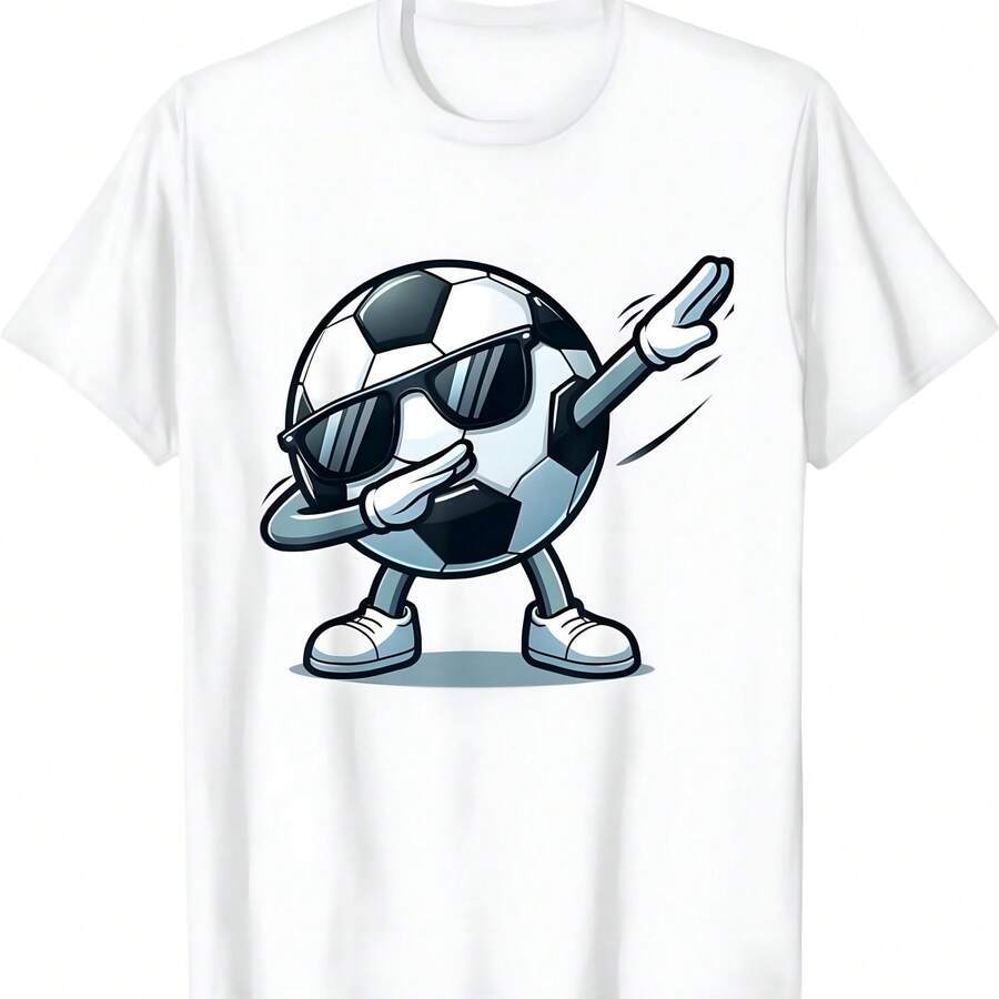 Camiseta de fútbol Dabbing Funny Boys Men Women Sports Player T-Shirt - Blanco - Ver 1