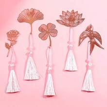[Exquisite Brass Leaf Bookmark] Creative Metal Brass Leaf Vein Ancient Style Hollow Cultural And Creative Bookmark Exquisite For Lotus Classical Style Exquisite Teacher's Day Gift Box - A - View 7