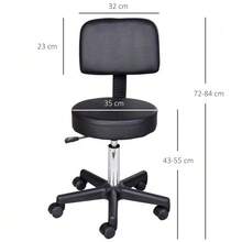 Rolling Stool, Work Stool, Hairdressing Stool, Swivel Stool, Stool, Professional Stool For Beauty Salon - 黑色 - 查看 3