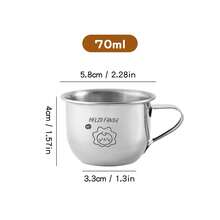 1個 70/200ML 304不鏽鋼迷你水杯附手把，可愛水豚與熊圖案牛奶杯、咖啡杯，便攜耐用飲水杯，防燙飲具，適用於學校、宿舍、辦公室、戶外露營、野餐、旅行、返校季 - 彩色 - 查看 21