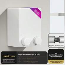 1 pieza Cuerda de tender invisible retráctil, tendedero para interior/exterior, cuerda de acero inoxidable ajustable, percha de lavandería para baño/balcón, diseño antiviento y antideslizante, ideal para el hogar, hotel, alquiler, secado de ropa y toallas, solución de almacenamiento oculto y ahorro de espacio - Multicolor - Ver 14