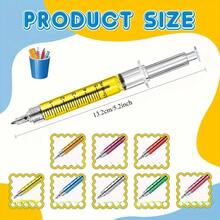 4 buah Pulpen Bentuk Suntik Kreatif - Warna Acak, Pulpen Desain Suntik Multi-Warna Lucu dan Unik, Hadiah Kreatif untuk Perawat dan Dokter, Cocok untuk Ulang Tahun, Pesta, dan Perlengkapan Sekolah - MultiWarna - View 4