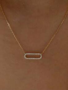 Rhinestone trang trí mặt dây chuyền vòng cổ - Vàng - Xem 2