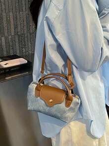 2026 Niche Design Denim Texture Women's Small Square Handbag, Versatile Shoulder Crossbody Dumpling Bag, Southern Style - Brown - View 5