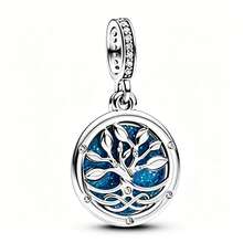 1 pezzo Ciondolo a tema Oceano Blu & Spazio, Perla in smalto placcata argento a forma di animale e stella, Adatto per braccialetti fai-da-te, collane e accessori per la creazione di gioielli - Blu - Visualizzare 20