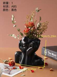 大型现代人脸造型花盆/花瓶 - 多功能户外花盆/室内装饰花瓶，适用于花园、露台、阳台和家居装饰 - 彩色 - 查看 16