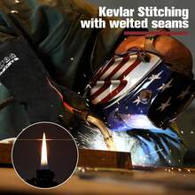 Cowhide Heavy Duty Work Gloves, 16-In Thermal Long Sleeve Heat/Fire Resistant Stick, MIG, TIG Welding & Forge Use, Heavy Duty Gloves - 1 - View 7