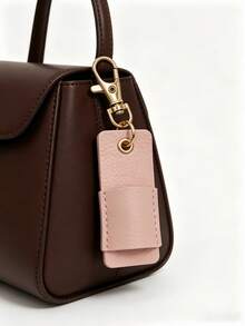 1 pieza Estuche de cuero creativo para bolígrafos con llavero desmontable, adecuado para bolsos o cordones, compacto y antiperidida, opciones de varios colores, textura fina, un compañero de oficina práctico y elegante para la protección de bolígrafos. - A - Ver 3
