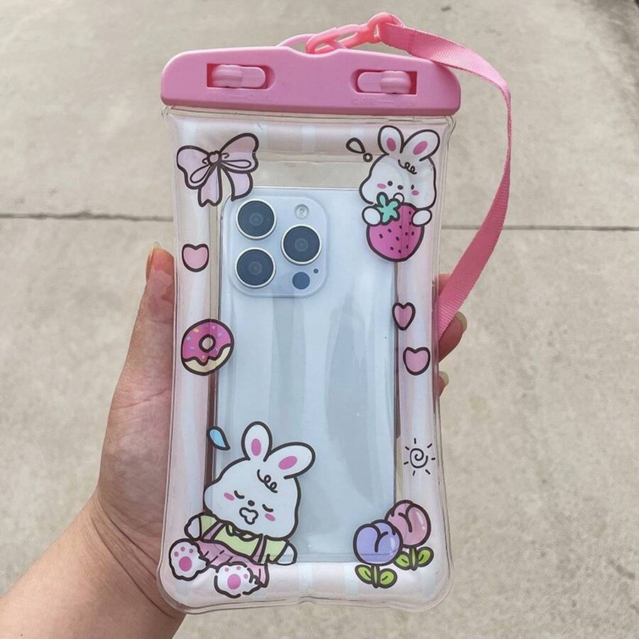 Funda para teléfono, estuche de buceo con compatibilidad con pantalla táctil, accesorio para teléfono de playa y natación - Color rosa - Ver 1