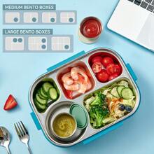 50ml Cute Bear Pattern 304 Stainless Steel Sauce Cup With Lid, Portable Sealed Condiment Storage Container, Salad Tomato Mustard Sauce Storage Container, Reusable Sauce Dish, Suitable For Student And Adult Use In School, Office,Picnic,Travel - Multicolor - View 6