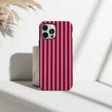 1 Stylish Phone Case, Does Not Include Lanyard Or Stand. Pink And Orange Striped Phone Case, Compatible With 17, 16, 15, 14, 13, 12, 11 Pro Spring. - 粉色 - 查看 1