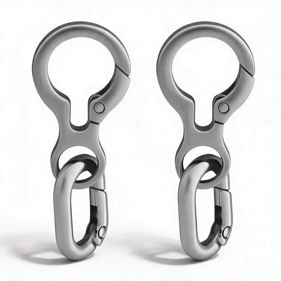 2pcs Rotating Clasp, Double-Ended Rotating Spring Clasp Hook Metal Rotating Clasp Carabiner With Spring O-Ring, Suitable For Key Chain, Bag, Wallet, Lanyard DIY Crafts
