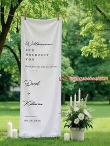 Customized German Wedding Banner - Bride & Groom Name/Date/Text Personalized Printing - Wedding Party Gift Indoor & Outdoor Use Suitable For Wedding Engagement Party - Multicolor - View 8