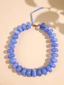 Women Beaded Necklaces Bohemian Dopamine Resin Beaded Necklace, Chunky Bead Turquoise Jewelry, Luxury Necklaces For Women, Stylish Collares Ideal For Daily Wear & Summer Vacation - 多色-1 - 查看 20