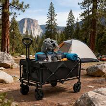 All Terrain Folding Wagon Heavy Duty Collapsible Cart With Large Wheels For Beach Sand Camping Garden - Folding Wagons - View 10