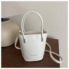 Bolso de Cuero Genuino para Mujer, Elegante Bolso de Mano y de Hombro para Oficina, Citas y Fiestas, Diseño Retro de Color Sólido a la Moda 2026, Nuevo Bolso Vertical Simple y Elegante para Viajes Diarios, de Hombro y Bandolera, Bolso Pequeño Cuadrado - Caqui - Ver 9