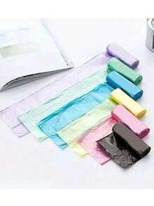 200pcs/100pcs Household Portable Regular Trash Bags, Small Size Trash Bags, Foldable, Plastic Trash Can Liners, Suitable For Kitchen, Bathroom, Toilet, Bedroom, Office And Other Places, Convenient And Space-Saving - Multiple Styles - View 7