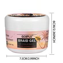 Goiple 100g/150g/380g 編髮造型膠，強效定型，滋養順滑，高光澤，控油抗毛躁，不油膩造型霜，3件組含邊緣髮蠟與編髮造型膠，附刷子，適用於所有編髮、鎖髮、扭髮髮型 - 正裝 - 查看 13