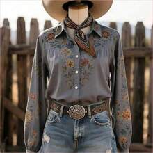 Women Blouses & Shirts - Gray - View 9