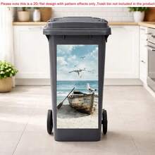 1pc 2D Flat Self-Adhesive Trash Can Sticker Chill Capybara Trash Can Sticker, Funny Vacation Animal Decal, Waterproof Outdoor Garbage Bin Decor, Cute Yard DIY Decoration, PVC Material, Easy To Peel And Stick, Flat Art Sticker, Kitchen Storage - A - View 5