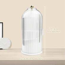 1PCS Makeup Brush Holder With Lid 360 Rotating Clear Dustproof Make Up Organizer For Vanity Bathroom Countertop - White-clear - View 6