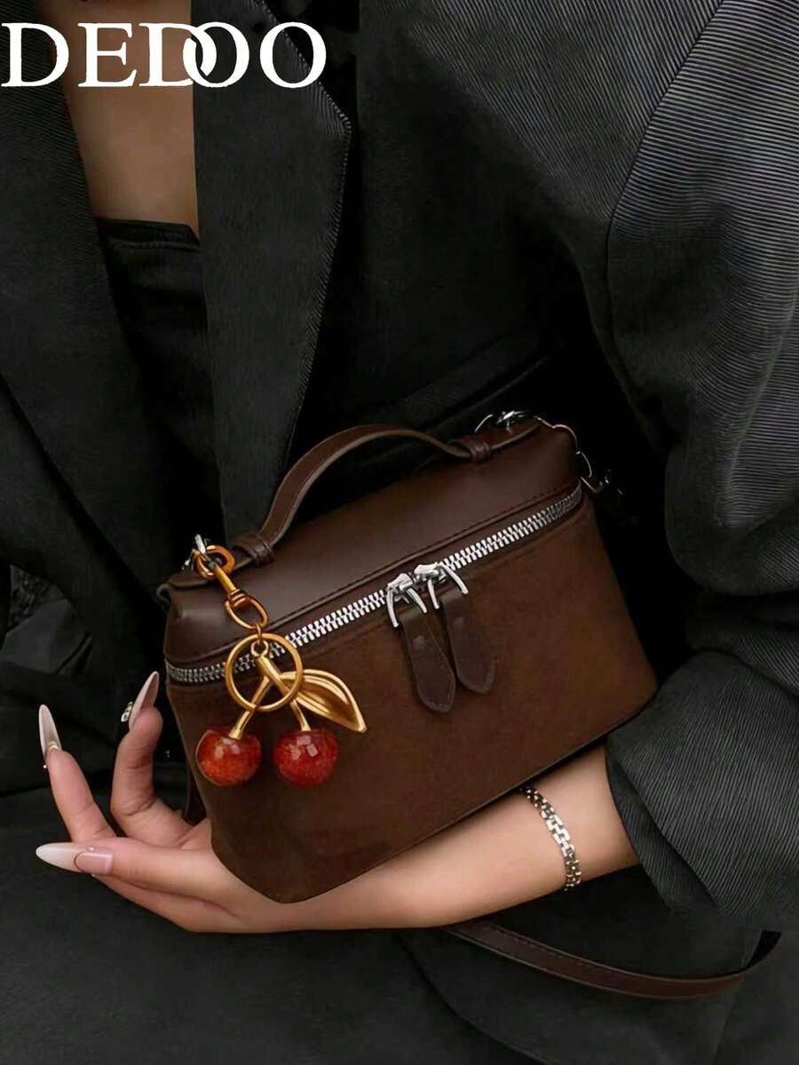 Dedoo 1 pieza Cartera cuadrada de hombro de unicolor de PU, accesorio de moda diario, adecuado para mujeres, de color amarillo mantequilla de moda
