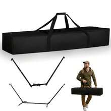 Heavy-Duty Hammock Storage Bag - Black, 41.3''L X 10''W, Oxford Fabric, Zipper Closure, Carrying Bag For Hammock, Stand, Camping Gear And More - As Pic - View 1