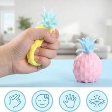 1pc Pineapple Squeeze Toy, Soft Squishy Stress Relief Toy, Cute Pineapple Fidget Squeeze Toy, Anti-Anxiety Venting Toy For Kids And Adults, Portable Office And Home Stress Relief Squeeze Toy - Multicolor - View 8