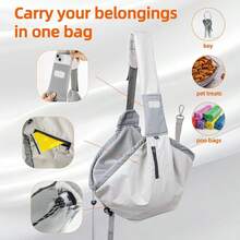 Nuova borsa a tracolla traspirante per animali domestici, ideale per le gite estive, portatile, traspirante, capiente, pieghevole, per cani e gatti. - Grigio - Visualizzare 4